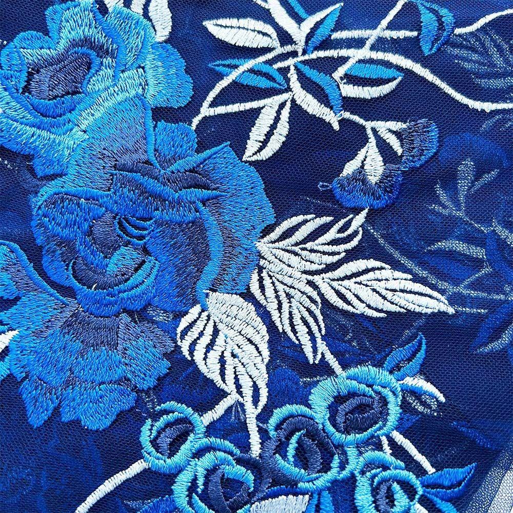 3D Flower Floral Embroidered Patches Mesh Bottom Wedding Dress Stickers  Clothing Decoration