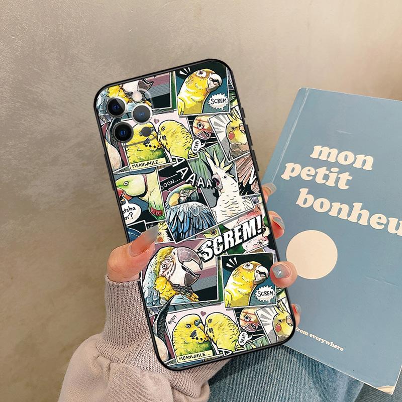 Чехол с разноцветными попугаями для iPhone 14 16 15 11 12 13 Pro Max 12 13 mini XR 15 16 Plus 16e Задняя крышка