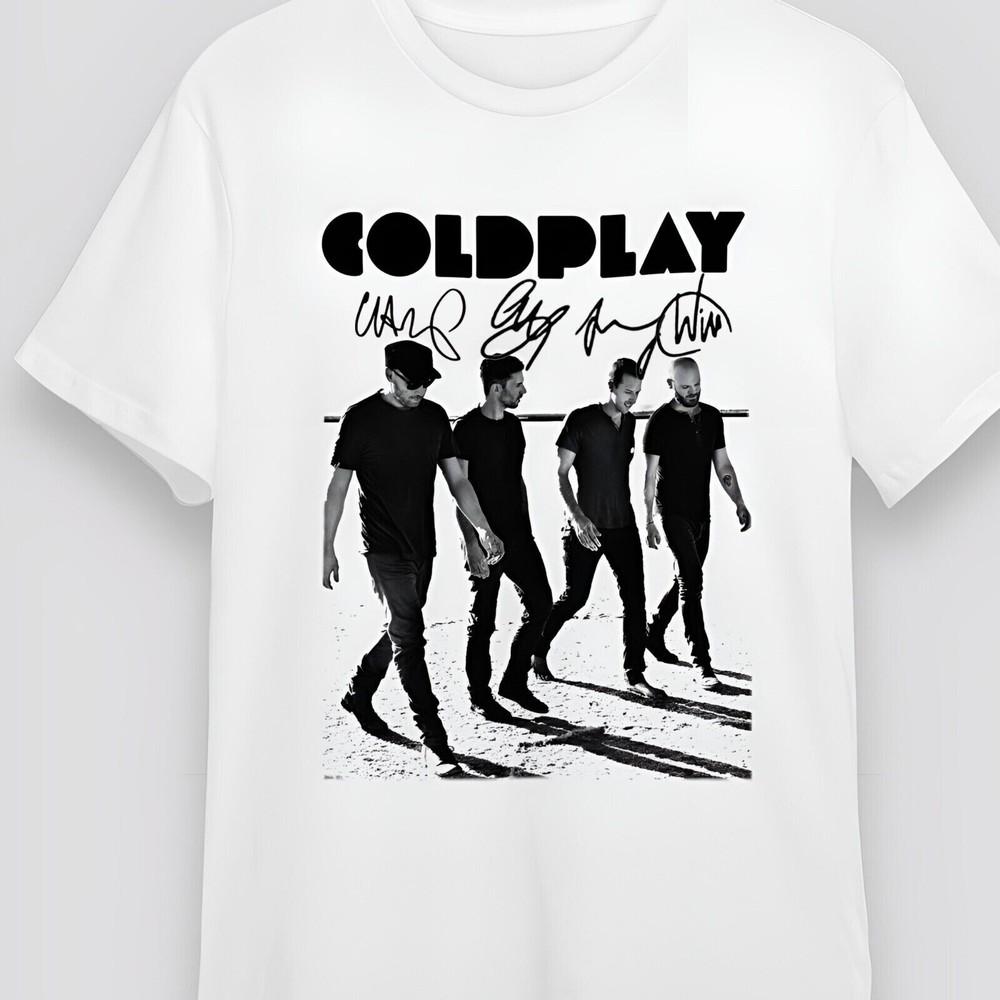 Подарок для фанатов группы Coldplay Хлопок Белый Все размеры Унисекс Футболка TT027 Унисекс Футболка
