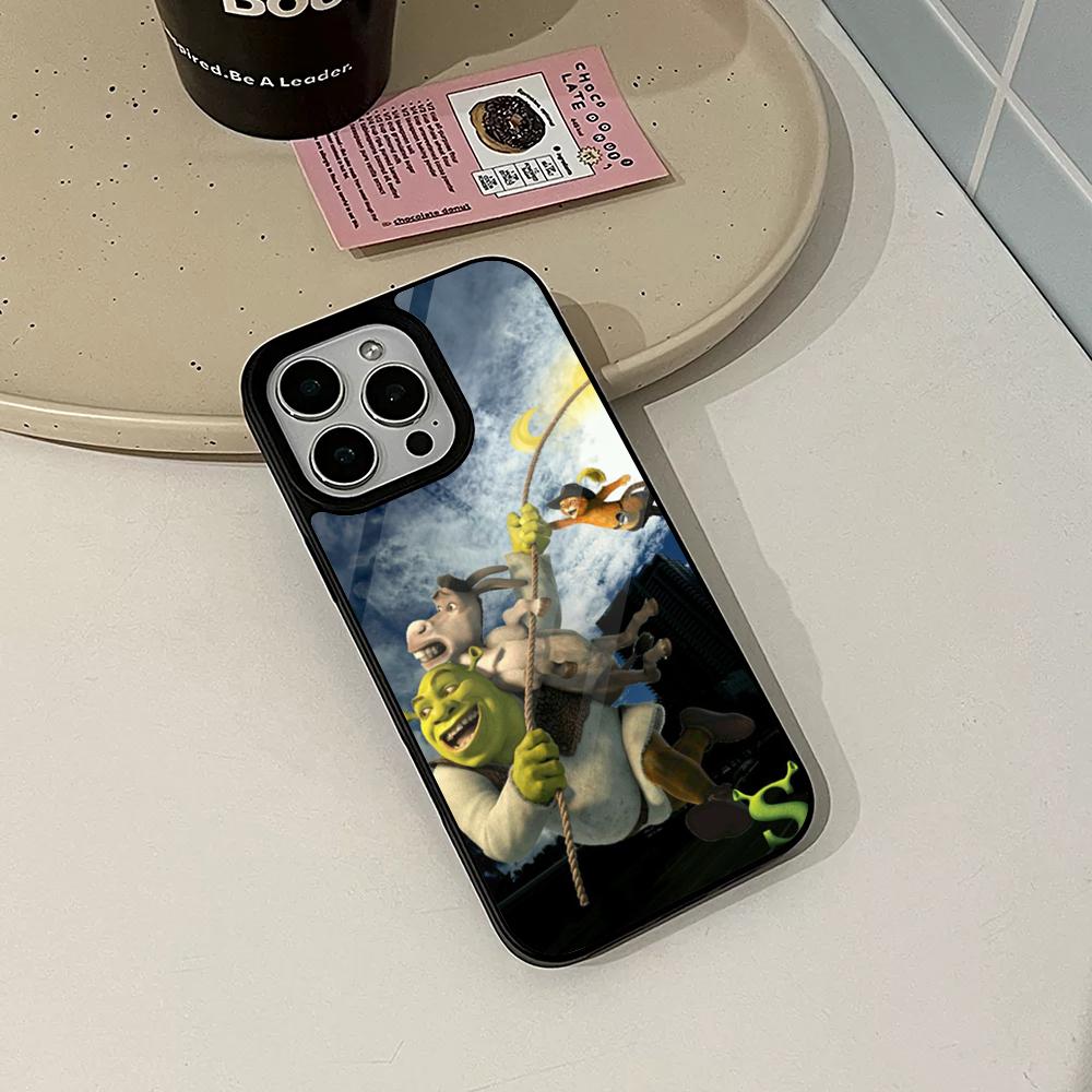 Милый забавный M-MovieS S-Shreks Задняя крышка чехла для телефона для Iphone 17 16 15 14 Air 13 12 11 Pro Max Mini Plus Fundas Shell PC+TPU Чехол