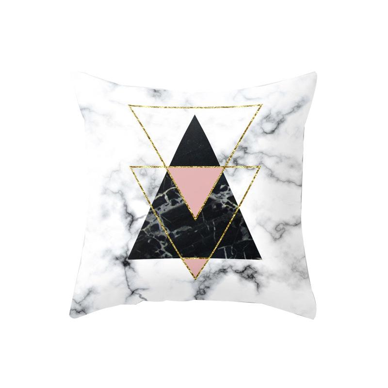 Fashionable and Simple Geometric Golden Peach Leather Velvet Pillow Case Car Sofa Cushion Pillow Backrest Lazy Man