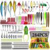 78/122 Piece Fishing Bait Kit for Top Water Fish Bait Rack, Fishing Gear Kit for Sea Bass and Salmon Fishing Accessories with Random Color Samples