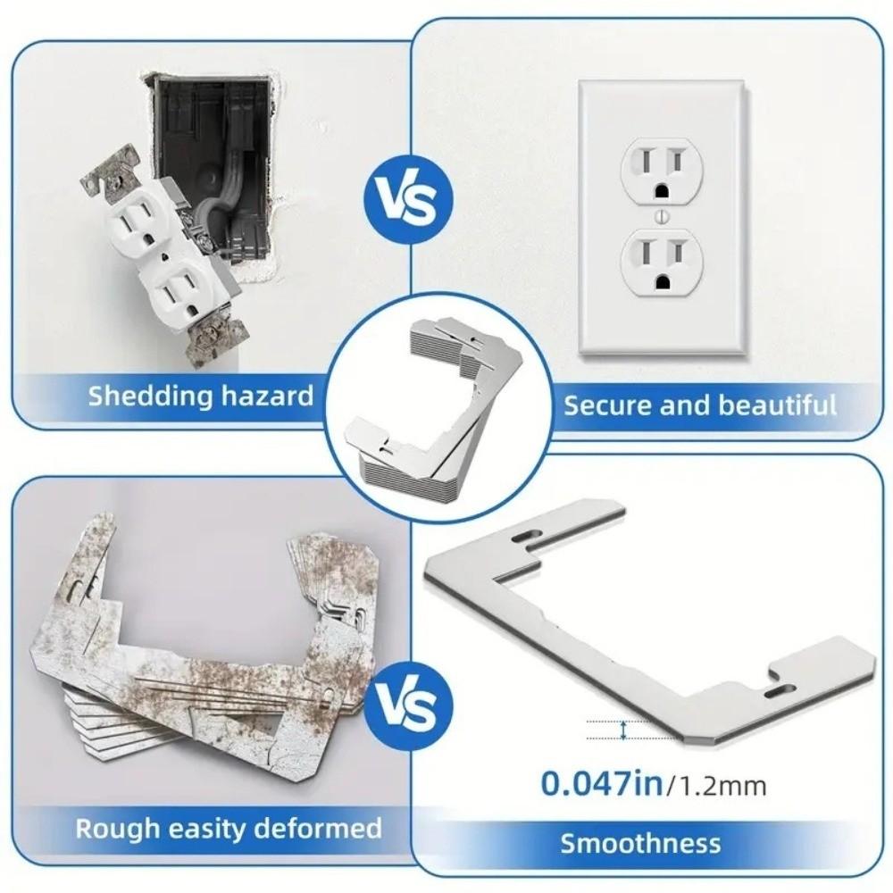 C Shaped Switch Plate Shim Silver Flush Mount Plate New Wall Plate Spacer  for Switch Installation