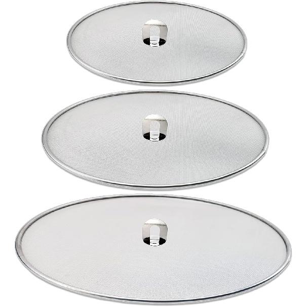 Antallcky 3 шт. Защитная крышка от брызг жира для сковороды со складной ручкой-Щит-Защита от брызг масла-Без беспорядка от кулинарного масла–Без ожогов–Ультратонкая