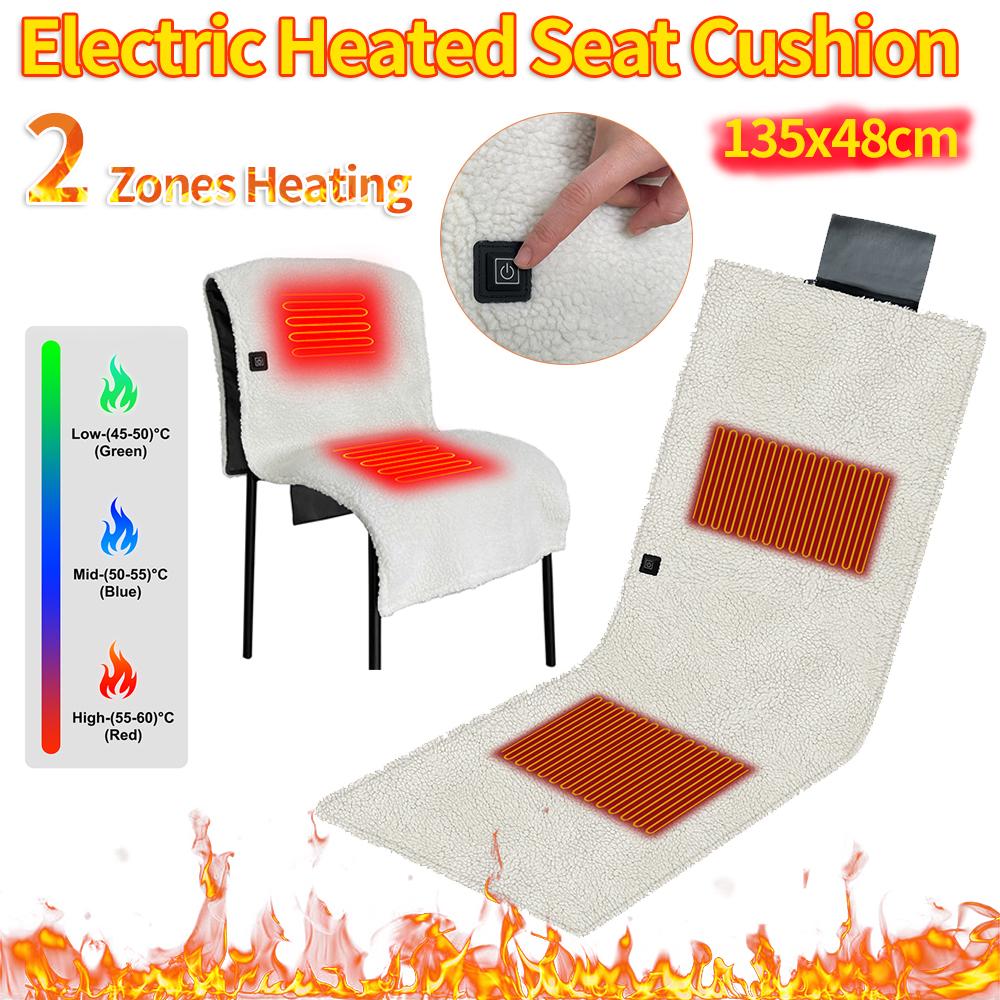 2 зоны нагрева электрическая подушка для сиденья с подогревом 3 уровня водонепроницаемая теплая подушка для сиденья для зимнего кемпинга