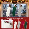 Knitted Christmas Stocking Bag Festive Design For Fireplace Hanging Extra-Large Capacity