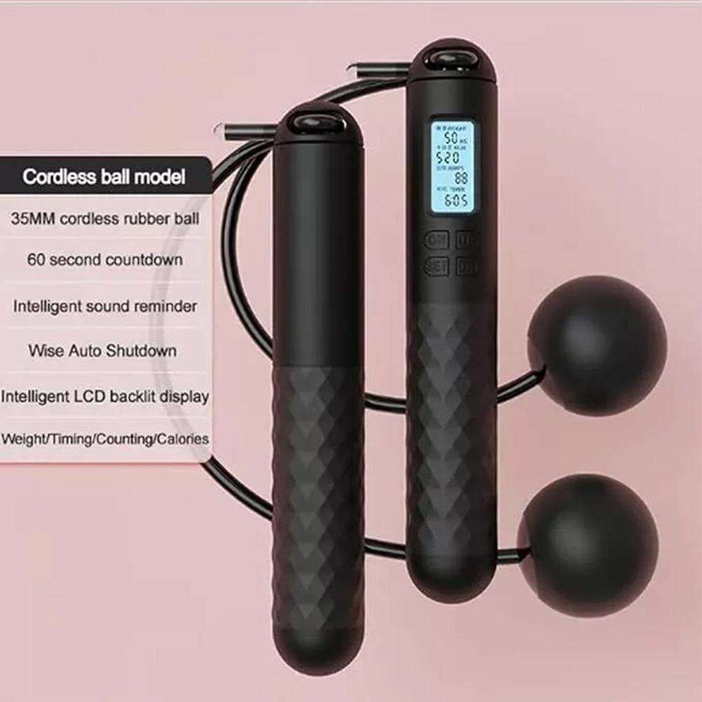 Anti-Skid Ropeless Jump Rope Cordless Digital Skip Rope Counting Skipping Rope Fitness Accessories