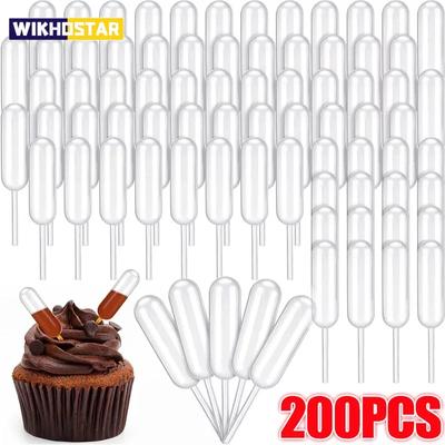 50-200 шт. мини-капельница 4 мл одноразовая капельница для варенья для кексов, соуса, пипеток для переноски, капельница, десертная начинка, декор для торта