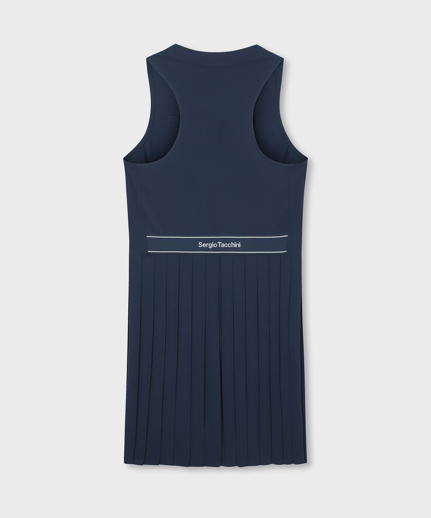 SERGIO TACCHINI W Плетеное плиссированное платье без рукавов (военно-морской флот)