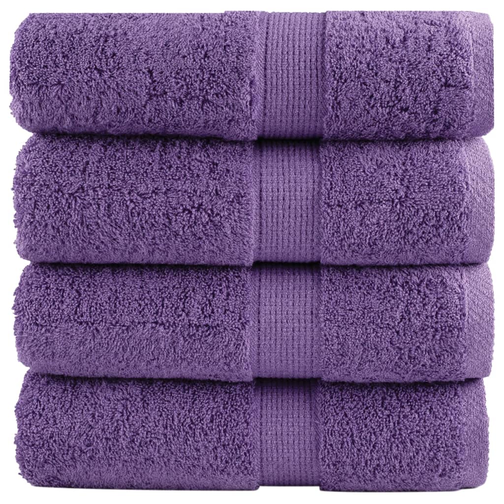 Premium Washcloths SOLUND 4 Pieces Purple 30 x 30 cm 600 g m²