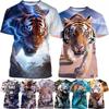 Мужская повседневная футболка с коротким рукавом с принтом White Tiger Series, мужская футболка