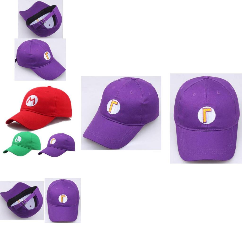 Унисекс Кепка Super Mario с алфавитом Хлопковый твил с коротким козырьком