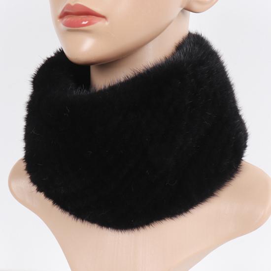 Новые женские зимние шарфы из натурального меха норки, повязки на голову, эластичный вязаный шарф из натурального меха норки, толстая теплая женская меховая шаль с кольцом
