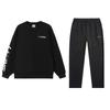 Li Ning свободный свитер с круглым вырезом и длинными рукавами, толстовка и прямые брюки, повседневный спортивный комплект для мужчин, черный цвет AKLUB21-1+AWDT607-1