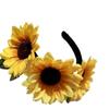 Желтый обруч для волос в форме цветка, тканевая повязка на голову, новая повязка на голову в виде подсолнуха для вечеринки
