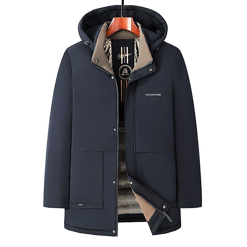 Мужская зимняя куртка с капюшоном — теплое, ветрозащитное и толстое пальто на флисовой подкладке с карманами