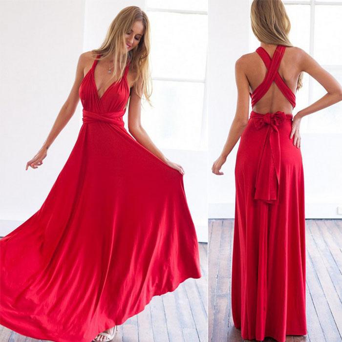Сексуальное женское модное длинное платье, пляжное вечернее платье подружки невесты с запахом, женское