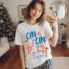 Cin Cin Santa Claws Shirt, Coastal Christmas TShirt, Funny Lobster Martini Tee, Italian Holiday Xmas Graphic Top, Ugly Christmas T-Shirt