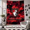 Custom Tapestry Wall Hanging, Bournemouth Football Personalized Name Text Home Wall Decor