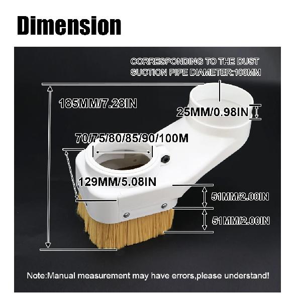 CNC Spindle Shoe Dust Collector 70MM 75MM 80MM 85MM 90MM 100MM Dust Boot Cleaner Dust Cover Brush for 100MM Hose CNC Router