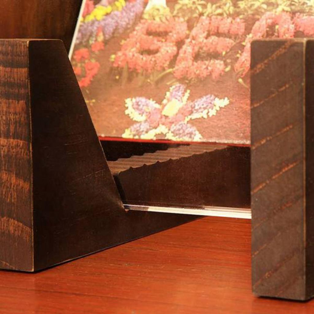Vinyl Record Storage Holder Capacity Acrylic Ends Display Stand Wooden  Vinyl Album Desktop Rack