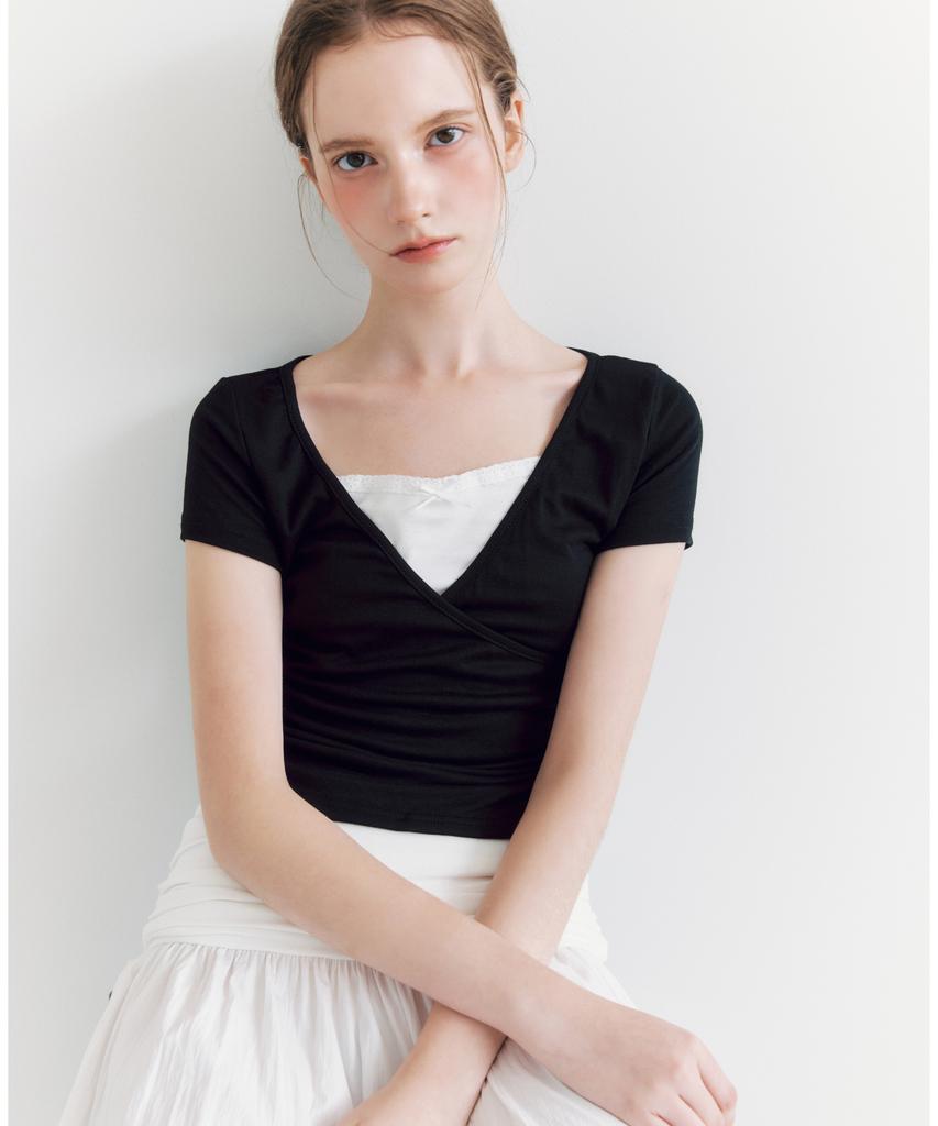 MIXXO Wrap Layered Short Sleeve T-Shirt Re Lwg44Ss_Miwhwg75Qs