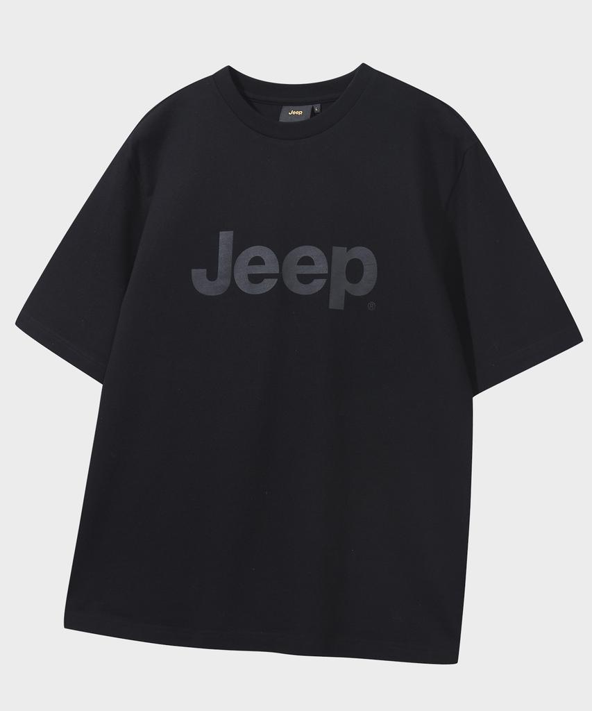 JEEP Хлопковая футболка большого размера с коротким рукавом и большим логотипом (Jr5Tsu191Bk)