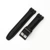 17mm 19mm Genuine Leather Watch Strap for Swatch YCS YAS YGS Wrist Band Pin Buckle Bracelet Men Sport Waterproof Watch Band
