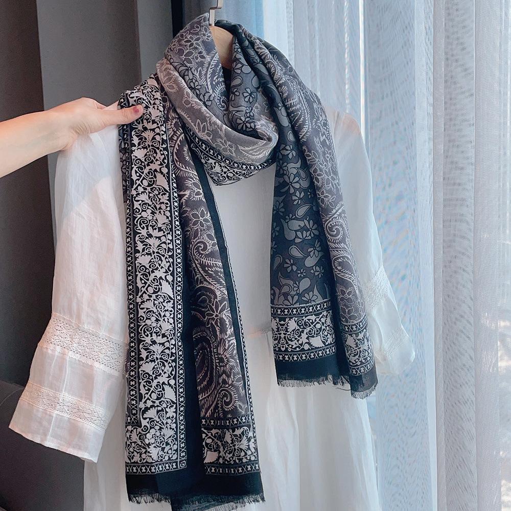 Богемный шарф для женщин, мягкий осенне-зимний теплый платок для путешествий