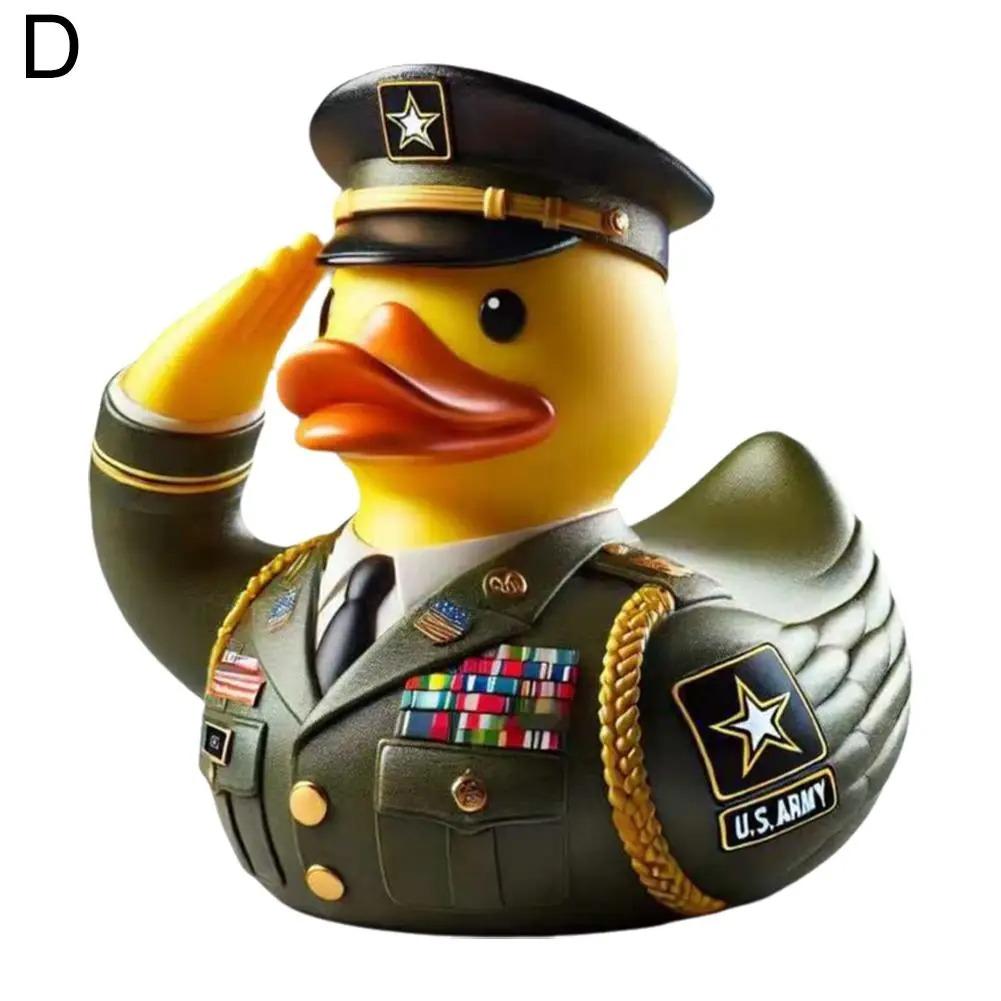 Утка-посвящение ветеранам, утка-памятник ветеранам, миниатюрные военные резиновые утки, украшения на День ветеранов, подарки для ветеранов, декор для вечеринок в машине