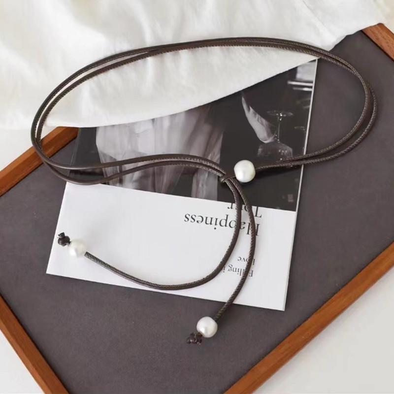 Летний жемчужный тонкий пояс-веревка для платьев – женский модный аксессуар в простом стиле