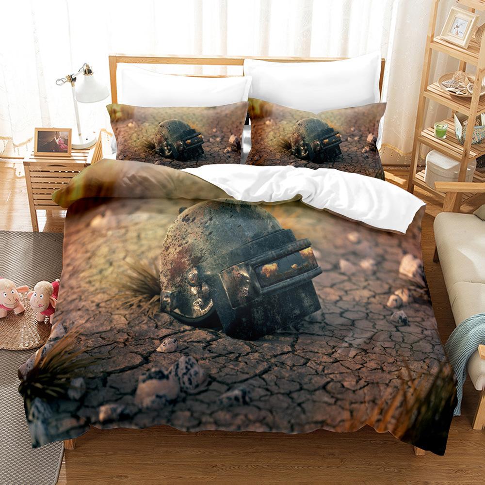 Playerunknown'S Battlegrounds Home Textiles Bedding Three-Piece Digital Printing Quilt Set Four-Piece Abrasive Cloth Set