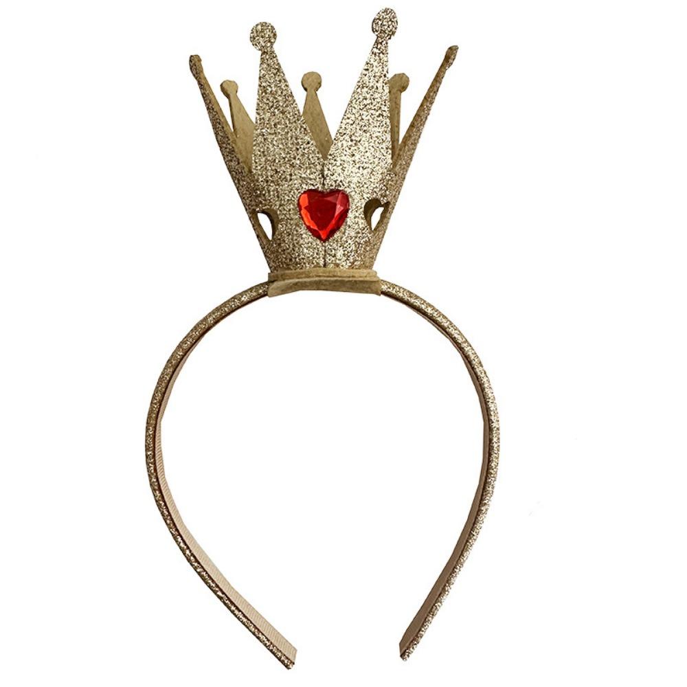 Sweet Baroque-Style Crown Headband Gold Princess Dess Up Crown Hair Hoop Tiara Hair Accessories Photography