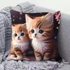 Square Pillowcase Cute Cat Pillow Sofa Cushion Covers Lumbar Cushion for Women