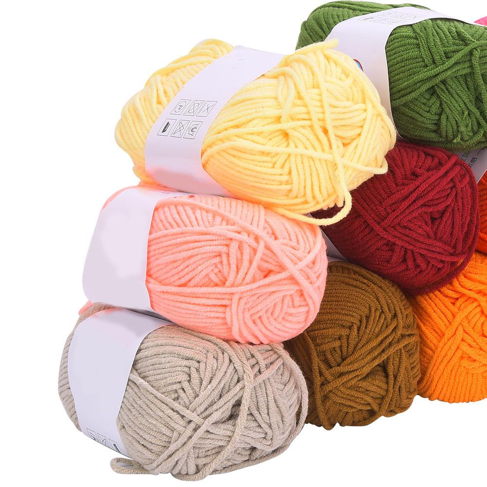 12 Colors Milk Cotton Yarn Crochet Cotton Knitting Thread Soft Warm Baby Yarn