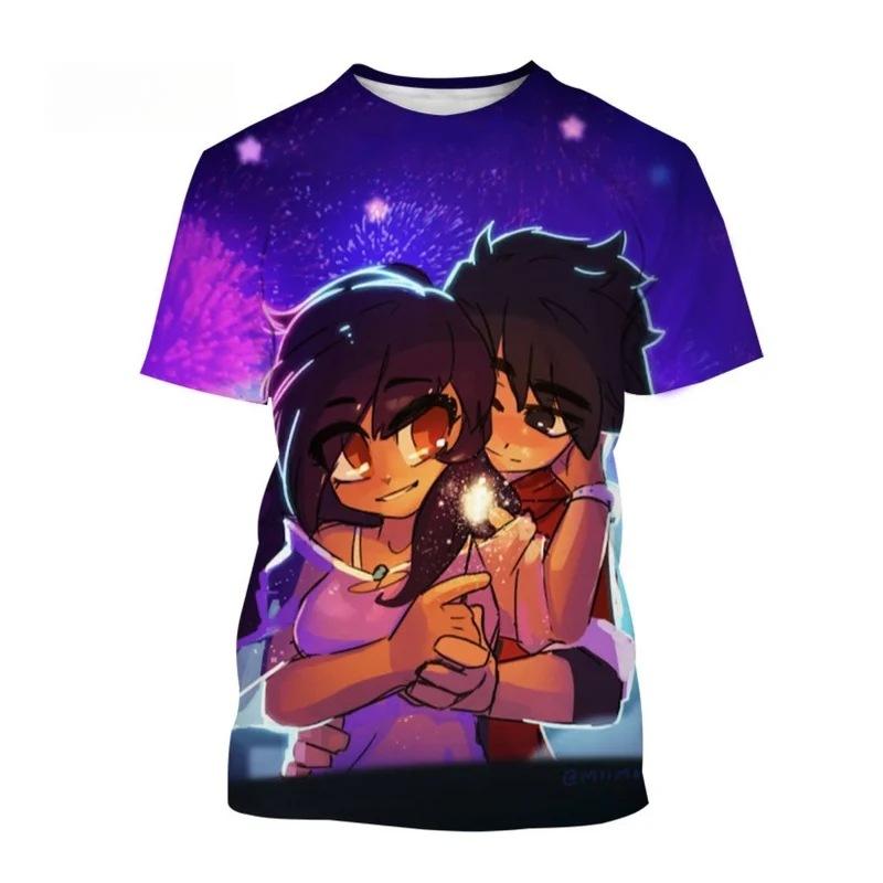 Летний топ с круглым вырезом и 3D-принтом в стиле каваи Ifuma, модная повседневная женская футболка с коротким рукавом