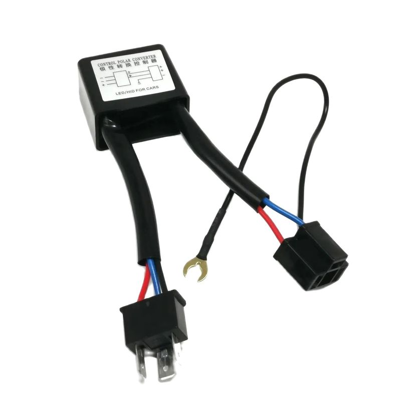 2Pcs H4 LED Reversed Polarity Converter Negative Switch Harness Adapter Polar Inverter for HID Xenon Lighting Car Electrical