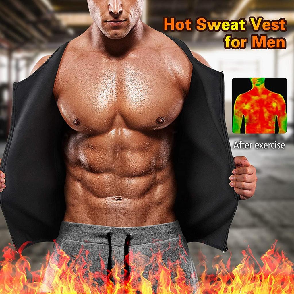 Men Sauna Tank Top Hot Neoprene Sweat Waist Trainer Vest for Weight Loss Body Shaper Slim Corset Fitness Shapewear Workout Shirts Slimming Underwear
