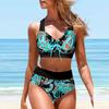 Женский купальник с подвесным вырезом и принтом в виде бабочки и фруктов, бикини, купальник-танкини
