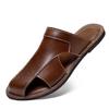 Outdoor Casual Men's Slippers Plus Size Soft Sole Breathable Summer New Style Beach Shoes Leather Large Size Soft Bottom Sandals