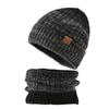 Outdoor Warm Winter Knitted  Hat & Scarf Set Stylish Knit  Cap For Men Women