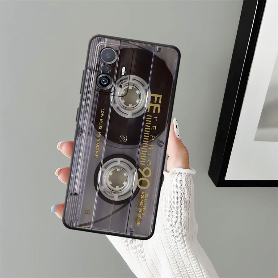 Черный Мягкий Чехол для Телефона для Xiaomi Mi 10T 11T 12T Pro 11 12 13 Lite 13 14 15 Pro 12X Ретро Кассетная Пленка