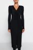 Women's Dress New Season Fashion Black Fitted Knitted Elegant Evening Dress