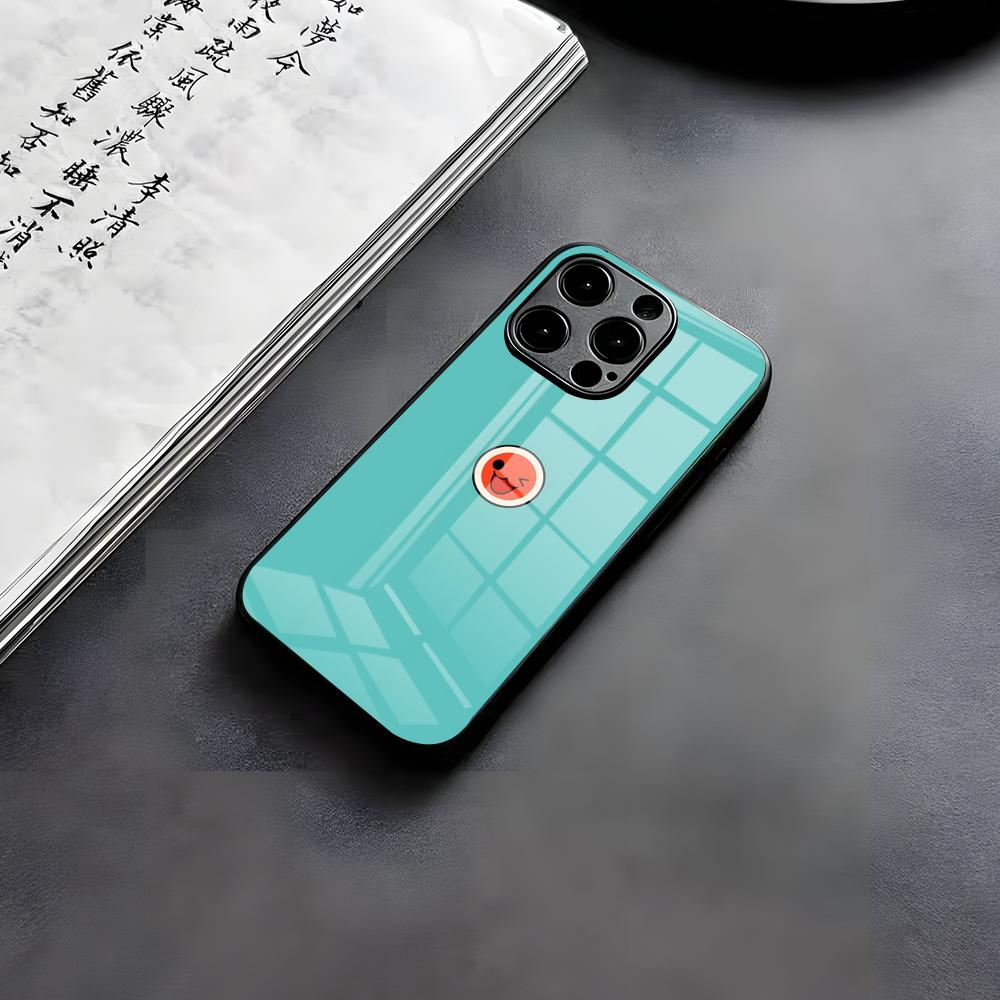 Чехол для телефона Taiko No Tatsujin Для iPhone 17 Air 16 E Pro Max 15 14 13 Mini 12 Pro 11 Max Plus Черная Стеклянная Крышка
