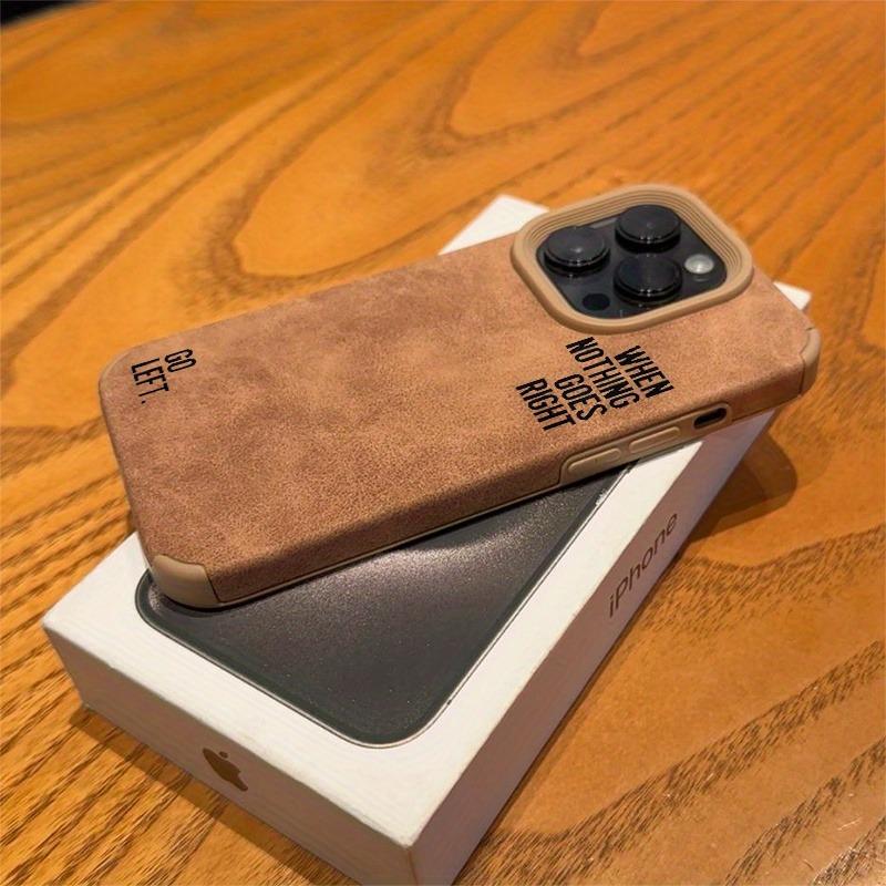 Phone Case with a Simple Lettered Faux Leather Textured Design for Iphone 17 16 PRO 16 PLUS 15 14 13 12 11 PRO MAX XS X XR Cover