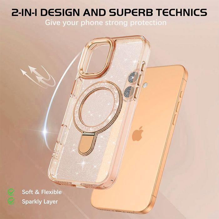 Coque de Protection - BOOLING - pour iPhone 17 - Silicone et PC avec Cercle Magnétique - Doré