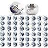 TAORAYO 50-Piece Hex Lock Nut, Nylon Lock Nut, 304 Stainless Steel, Hex Head Nut with Nylon Insert, Self-Locking, Replacement Part for Cars, Bicycles,