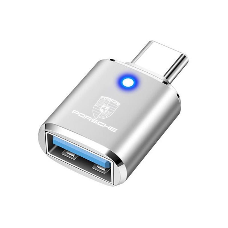 hbcr1 Adapter Type C to USB 3.0 OTG Adapter Connector Type C OTG Conventer For Porsche 918 911 Taycan Panamera Cayenne Boxster sticker