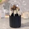 Rotatable Makeup Brush Cylinder with Cover Compartment Pen Holder Cosmetics Storage Box  Gift