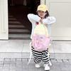 Eye-catching Colorblock Lightweight Nylon Backpack For Kids Great For Daily Activities